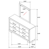Jessica 6-drawer Dresser with Mirror Snow White - Tampa Furniture Outlet