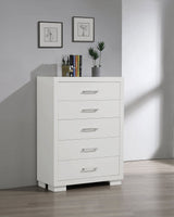 Jessica 5-drawer Bedroom Chest Snow White - Tampa Furniture Outlet