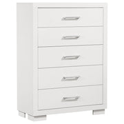 Tampa Furniture Outlet - Coaster - Jessica 5-drawer Bedroom Chest Snow White - 202995