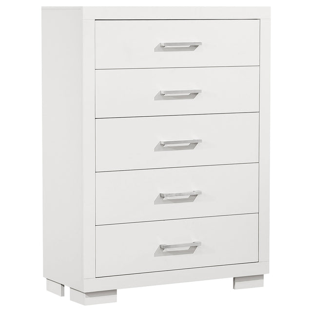 Tampa Furniture Outlet - Coaster - Jessica 5-drawer Bedroom Chest Snow White - 202995