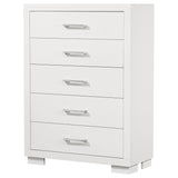 Jessica 5-drawer Bedroom Chest Snow White - Tampa Furniture Outlet