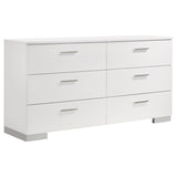 Felicity 4-piece Full Bedroom Set White High Gloss - Tampa Furniture Outlet