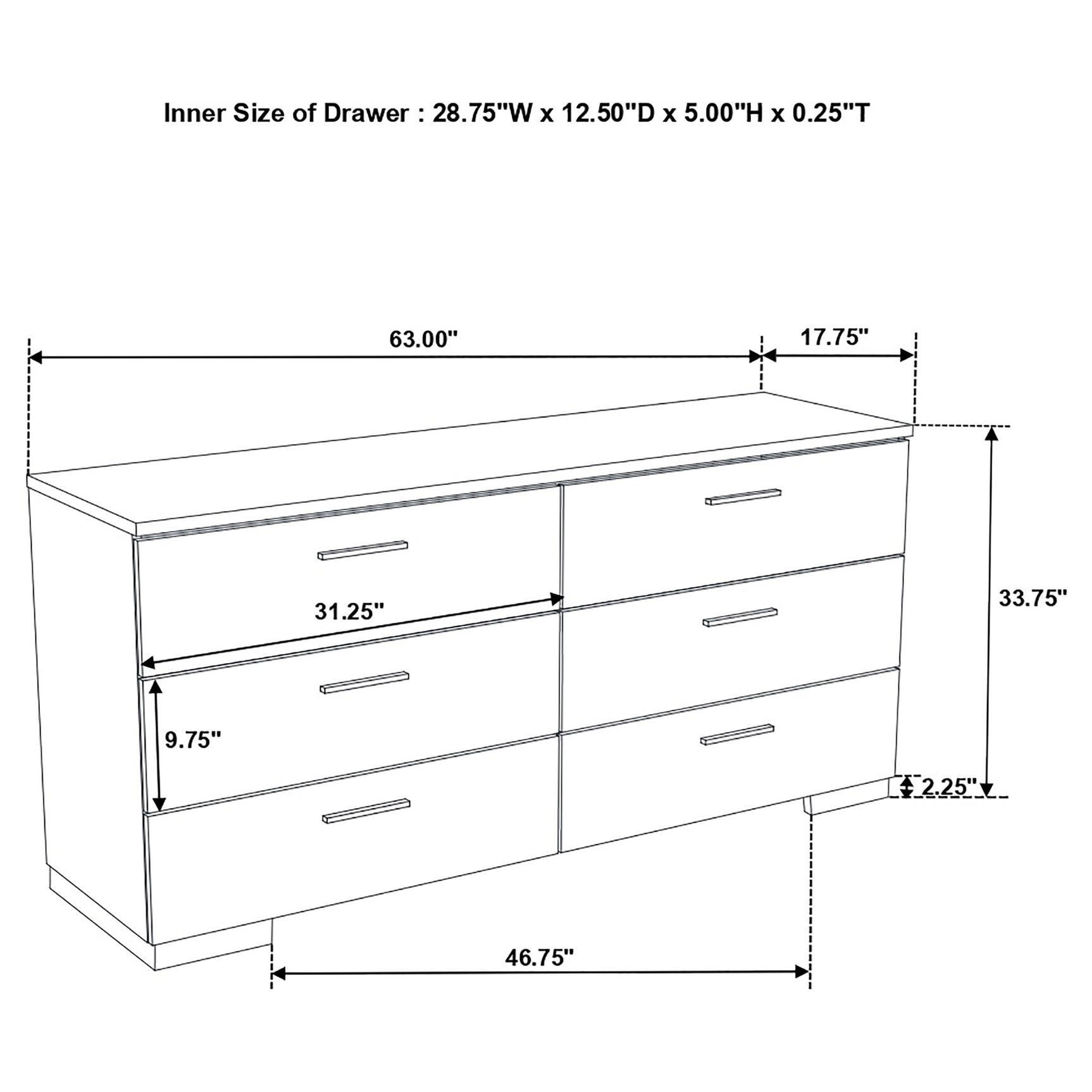 Felicity 4-piece Full Bedroom Set White High Gloss - Tampa Furniture Outlet