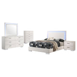 Felicity 5-piece Full Bedroom Set White High Gloss - Tampa Furniture Outlet