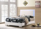 Felicity Wood Full LED Panel Bed White High Gloss - Tampa Furniture Outlet