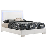 Felicity Wood Full LED Panel Bed White High Gloss - Tampa Furniture Outlet