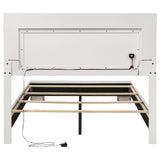 Felicity Wood Full LED Panel Bed White High Gloss - Tampa Furniture Outlet