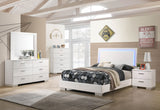 Felicity Wood Full LED Panel Bed White High Gloss - Tampa Furniture Outlet