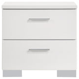 Felicity 4-piece Eastern King Bedroom Set White High Gloss - Tampa Furniture Outlet
