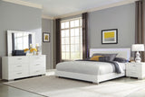 Tampa Furniture Outlet - Coaster - Felicity 4-piece Eastern King Bedroom Set White High Gloss - 203500KE-S4