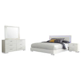 Felicity 4-piece Eastern King Bedroom Set White High Gloss - Tampa Furniture Outlet