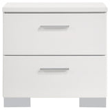 Felicity 4-piece Eastern King Bedroom Set White High Gloss - Tampa Furniture Outlet