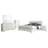 Felicity 5-piece Eastern King Bedroom Set White High Gloss - Tampa Furniture Outlet