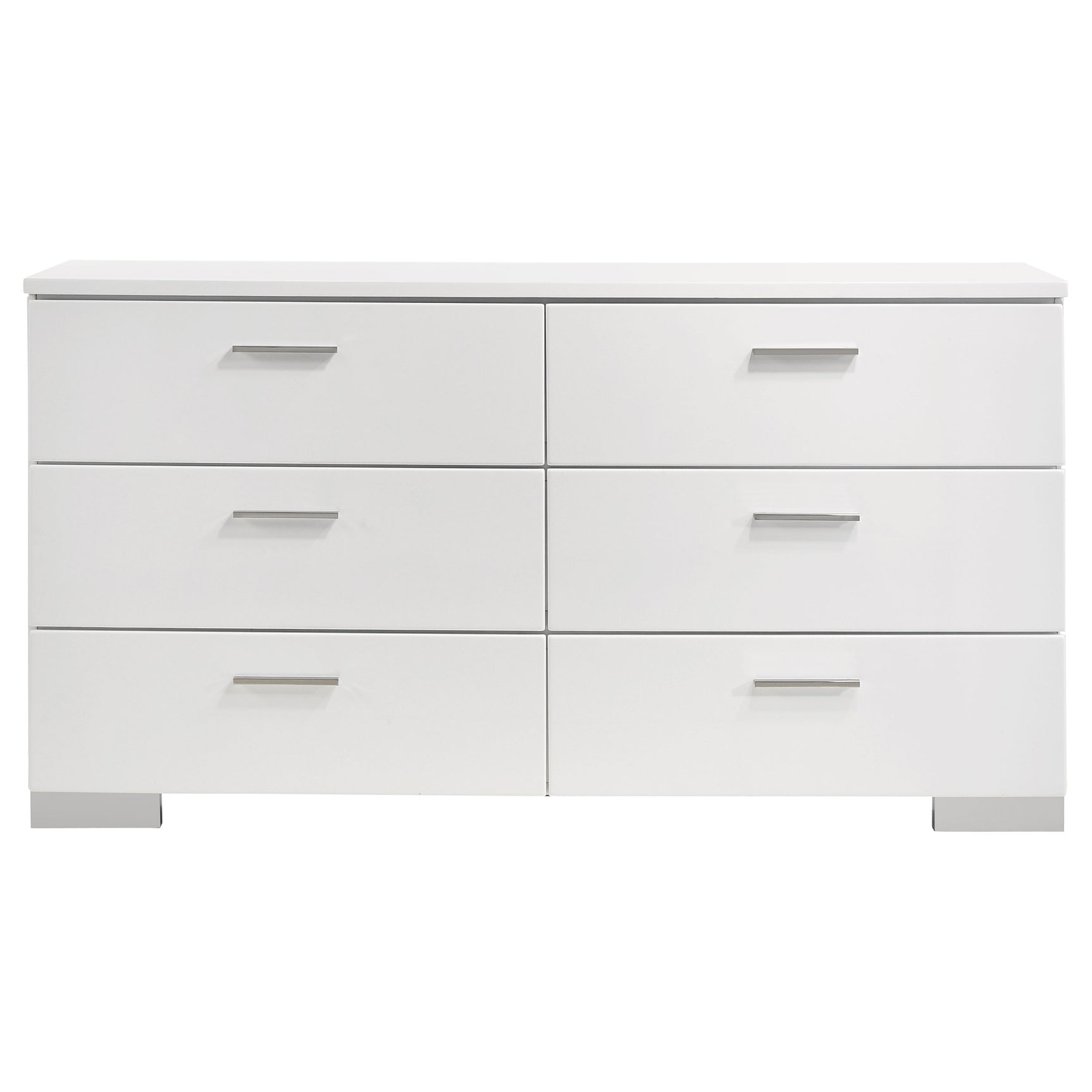 Felicity 5-piece Eastern King Bedroom Set White High Gloss - Tampa Furniture Outlet