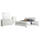 Felicity 6-piece Eastern King Bedroom Set White High Gloss - Tampa Furniture Outlet