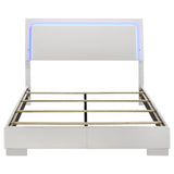Felicity Wood Queen LED Panel Bed White High Gloss - Tampa Furniture Outlet
