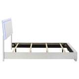 Felicity Wood Queen LED Panel Bed White High Gloss - Tampa Furniture Outlet