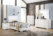 Tampa Furniture Outlet - Coaster - Felicity 4-piece Twin Bedroom Set White High Gloss - 203500T-S4L