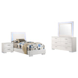 Felicity 4-piece Twin Bedroom Set White High Gloss - Tampa Furniture Outlet