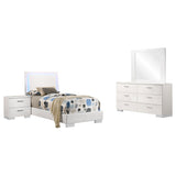 Felicity 4-piece Twin Bedroom Set White High Gloss - Tampa Furniture Outlet