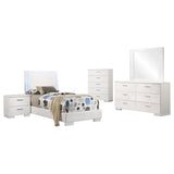 Felicity 5-piece Twin Bedroom Set White High Gloss - Tampa Furniture Outlet