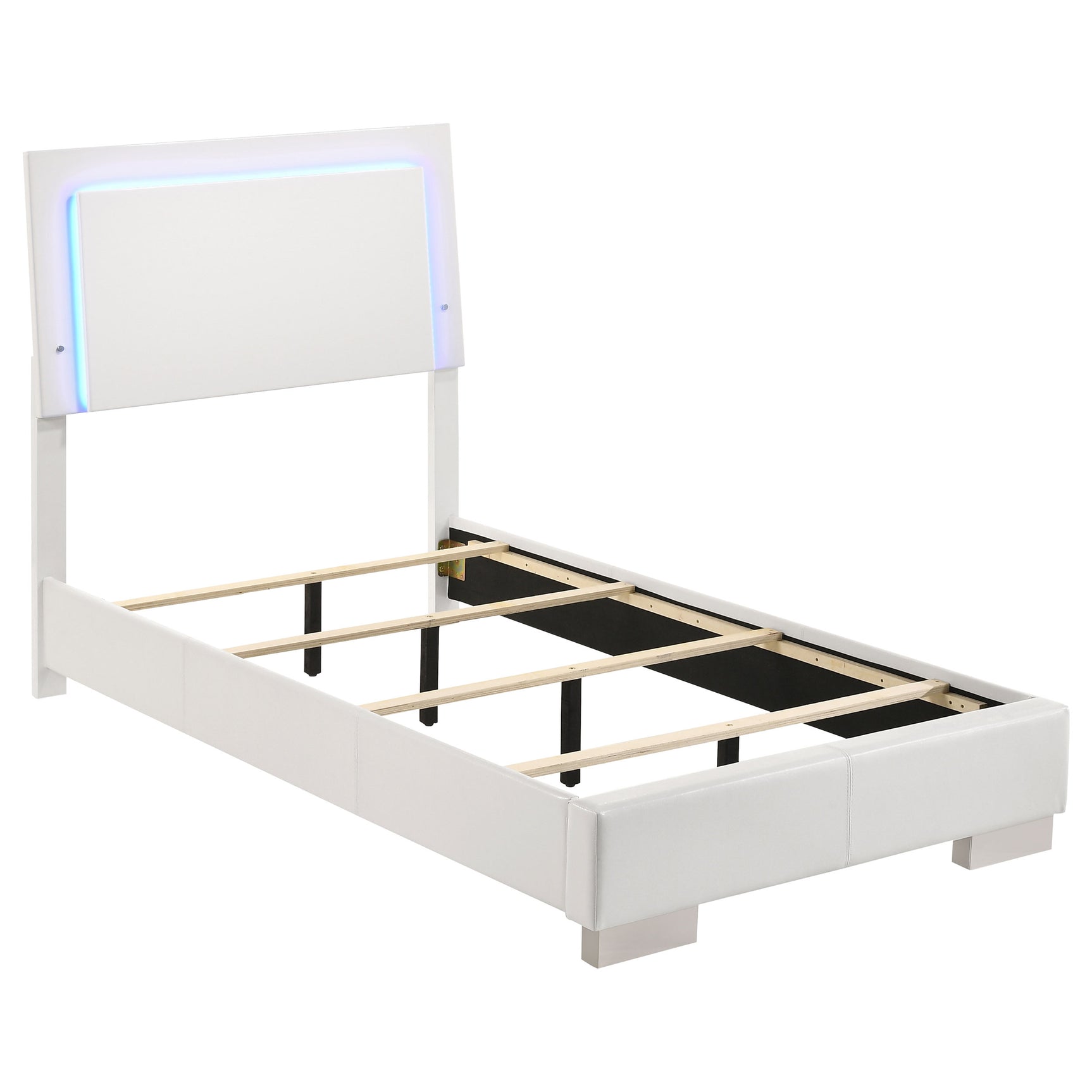 Felicity 5-piece Twin Bedroom Set White High Gloss - Tampa Furniture Outlet