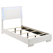 Tampa Furniture Outlet - Coaster - Felicity Wood Twin LED Panel Bed White High Gloss - 203500T