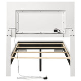 Felicity Wood Twin LED Panel Bed White High Gloss - Tampa Furniture Outlet