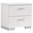 Tampa Furniture Outlet - Coaster - Felicity 2-drawer Nightstand White High Gloss - 203502