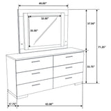 Felicity 6-drawer Dresser with LED Mirror White High Gloss - Tampa Furniture Outlet