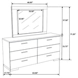 Felicity 6-drawer Wood Dresser with Mirror White High Gloss - Tampa Furniture Outlet