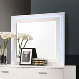 Felicity Wood LED Dresser Mirror White High Gloss - Tampa Furniture Outlet