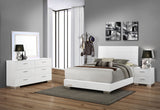 Felicity Wood LED Dresser Mirror White High Gloss - Tampa Furniture Outlet