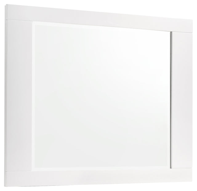 Tampa Furniture Outlet - Coaster - Felicity Dresser Mirror White High Gloss - 203504