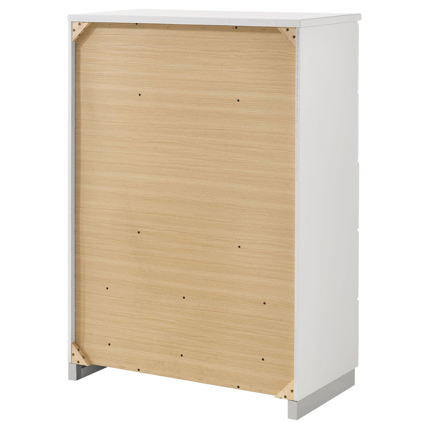 Felicity 5-drawer Bedroom Chest White High Gloss - Tampa Furniture Outlet