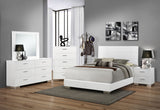 Felicity 5-drawer Bedroom Chest White High Gloss - Tampa Furniture Outlet