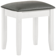 Tampa Furniture Outlet - Coaster - Felicity Upholstered Vanity Stool Metallic and Glossy White - 203507STL