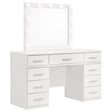 Tampa Furniture Outlet - Coaster - Felicity 9-drawer Vanity Table Lighted Mirror Glossy White - 203507