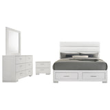 Felicity 4-piece Eastern King Platform Bedroom Set White - Tampa Furniture Outlet