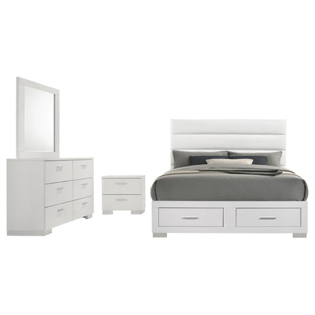 Felicity 4-piece Eastern King Platform Bedroom Set White - Tampa Furniture Outlet
