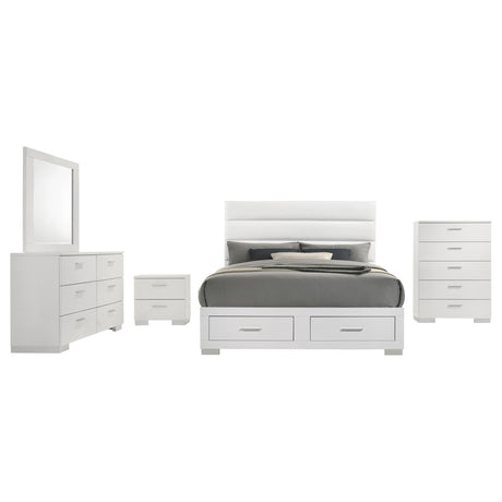 Felicity 5-piece Eastern King Platform Bedroom Set White - Tampa Furniture Outlet