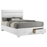 Felicity California King Storage Bed White High Gloss - Tampa Furniture Outlet
