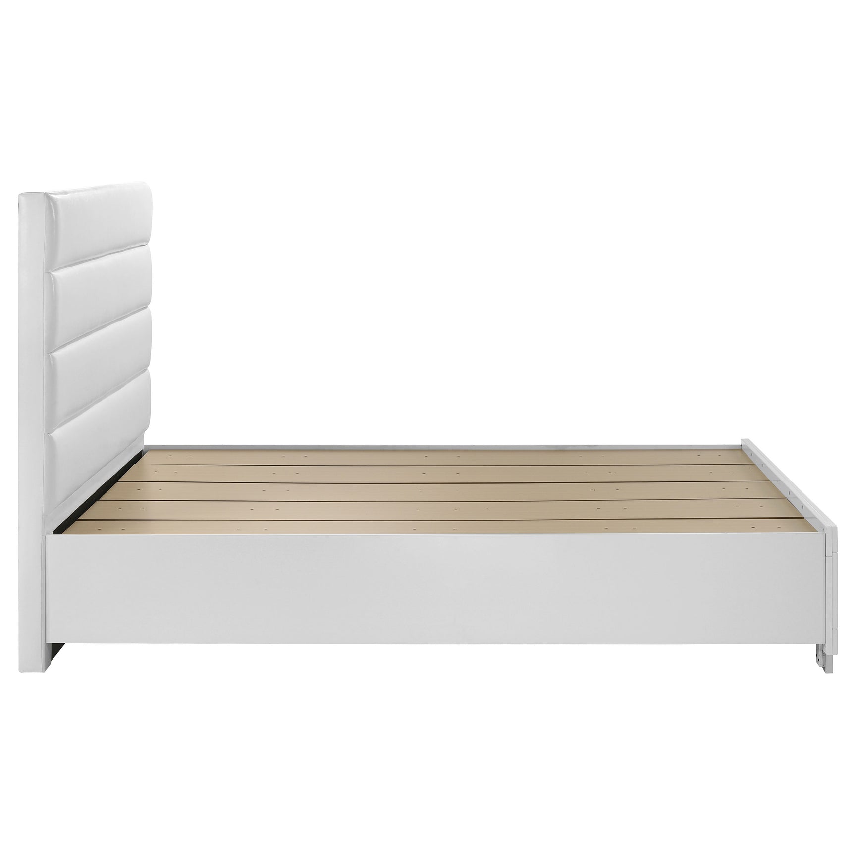 Felicity California King Storage Bed White High Gloss - Tampa Furniture Outlet
