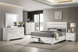 Felicity California King Storage Bed White High Gloss - Tampa Furniture Outlet