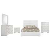 Felicity 5-piece Full Bedroom Set White High Gloss - Tampa Furniture Outlet