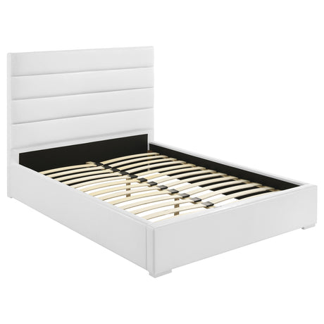 Tampa Furniture Outlet - Coaster - Felicity 53-inch Upholstered Full Platform Bed White - 203511F