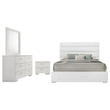 Felicity 4-piece Eastern King Bedroom Set White High Gloss - Tampa Furniture Outlet