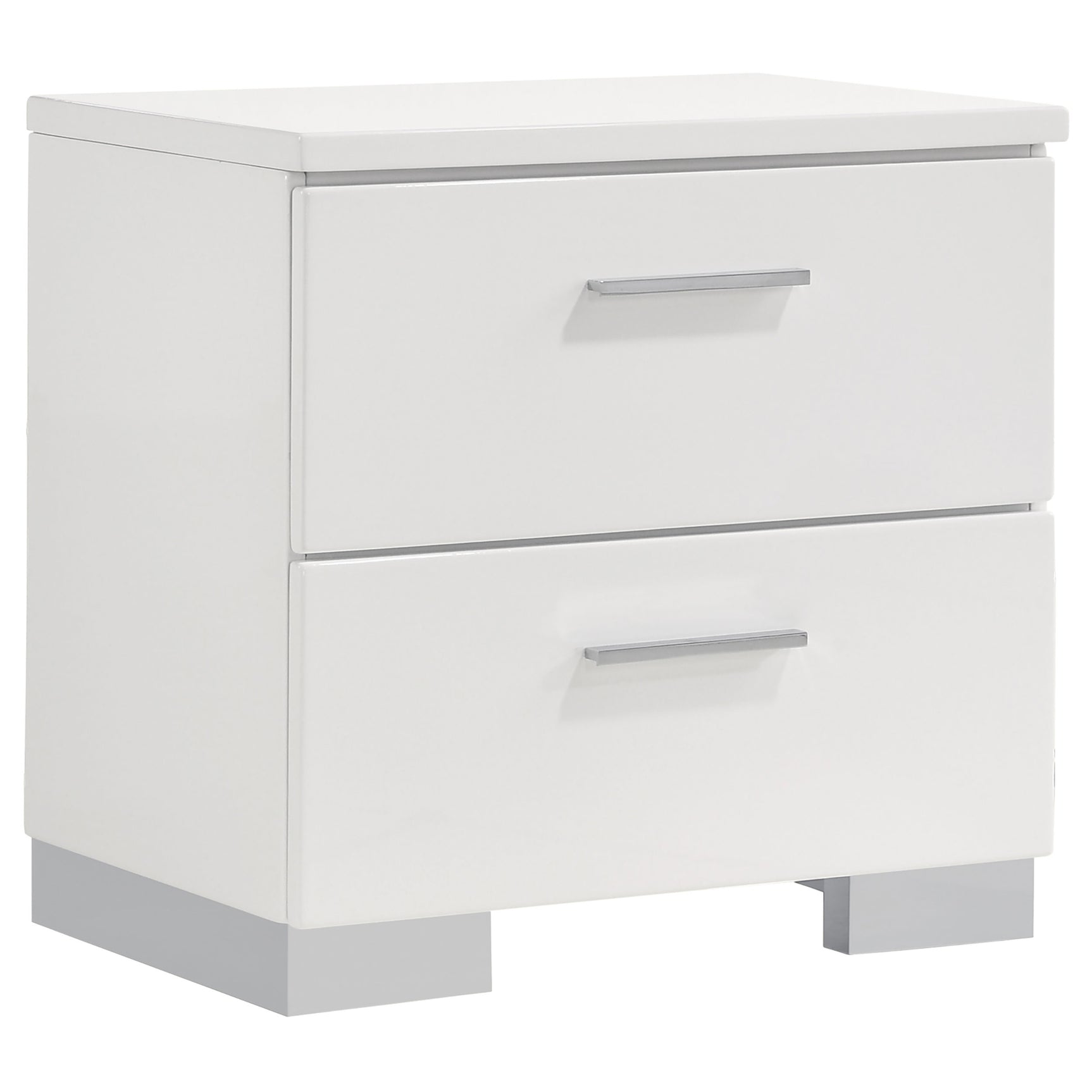 Felicity 4-piece Eastern King Bedroom Set White High Gloss - Tampa Furniture Outlet