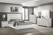 Tampa Furniture Outlet - Coaster - Felicity 5-piece Eastern King Bedroom Set White High Gloss - 203511KE-S5