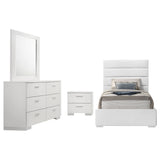 Felicity 4-piece Twin Bedroom Set White High Gloss - Tampa Furniture Outlet